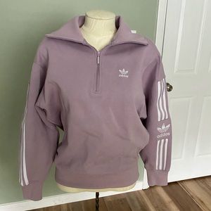 Adidas Original purple 1/4 zip pullover. NWT